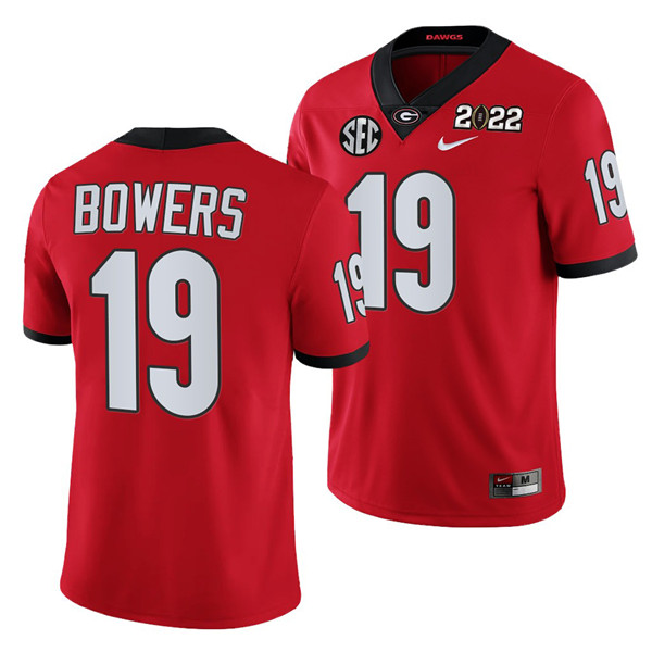 Men’s Georgia Bulldogs #19 Brock Bowers 2022 Patch Red College Football Stitched Jersey Men’s Georgia Bulldogs #19 Brock Bowers 2022 Patch Red College Football Stitched Jersey